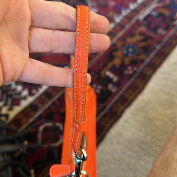 Rare Coach Y2K Demi Signature Monogram Mini Bag Vintage Orange Baguette Bright - Picture 4 of 4